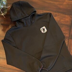 Elegant Black Hoodie with Embroidered Detail
